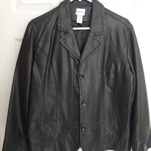 Chico's Black Pleather Jacket
